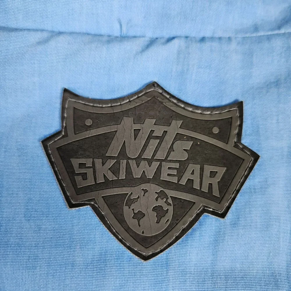 Vintage NILS Skiwear Mens M Vest Aspen Ski Full Zip Blue Entrant Fabric USA Made